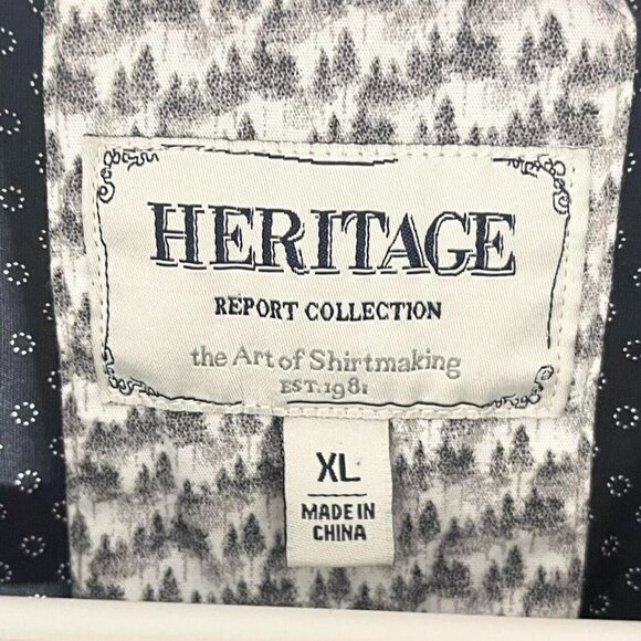 Heritage report collection mens button front shirt size XL slim fit - Picture 6 of 8